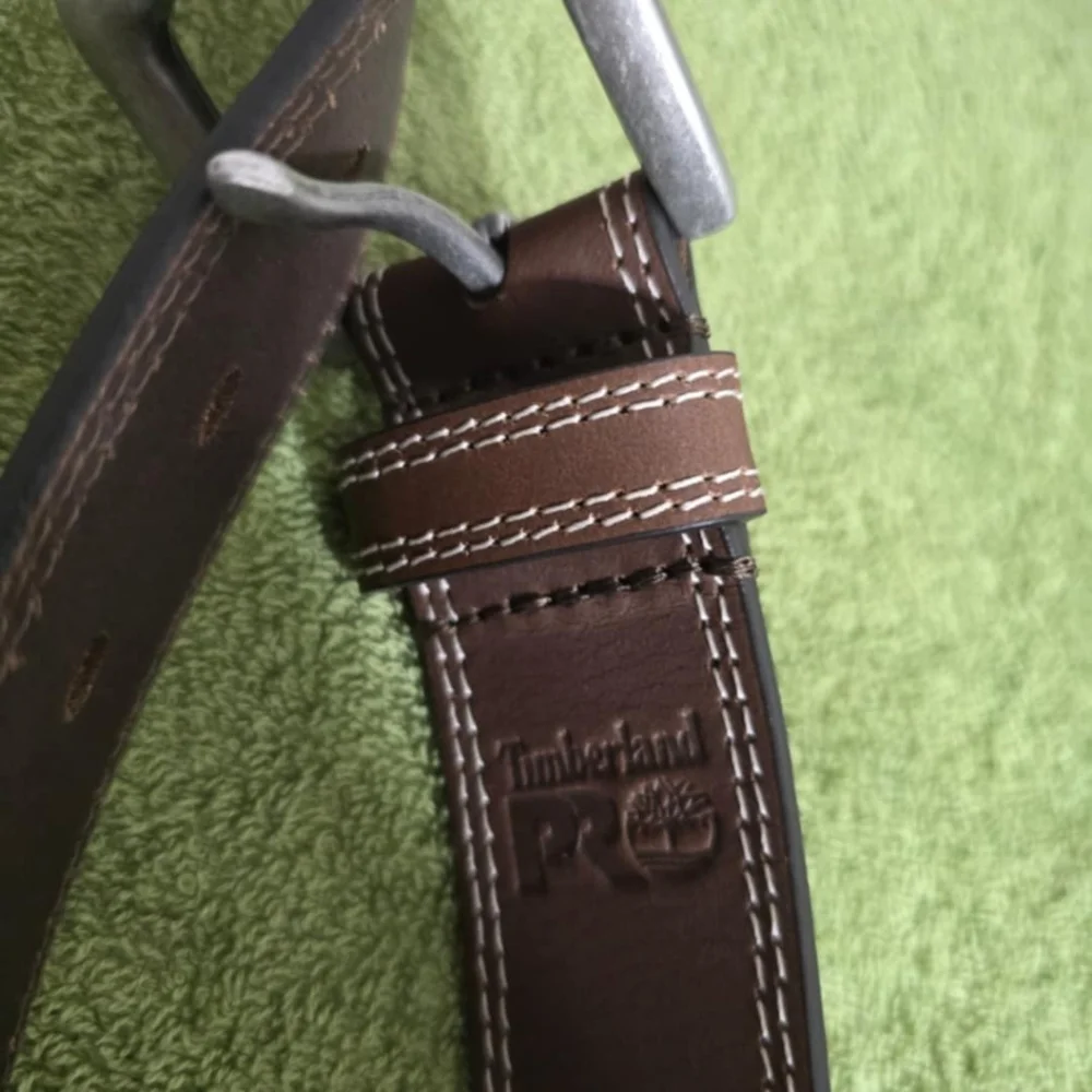 New Timberland Pro Brown Genuine Full Grain Leather Belt Size 46 - Picture 2 of 6